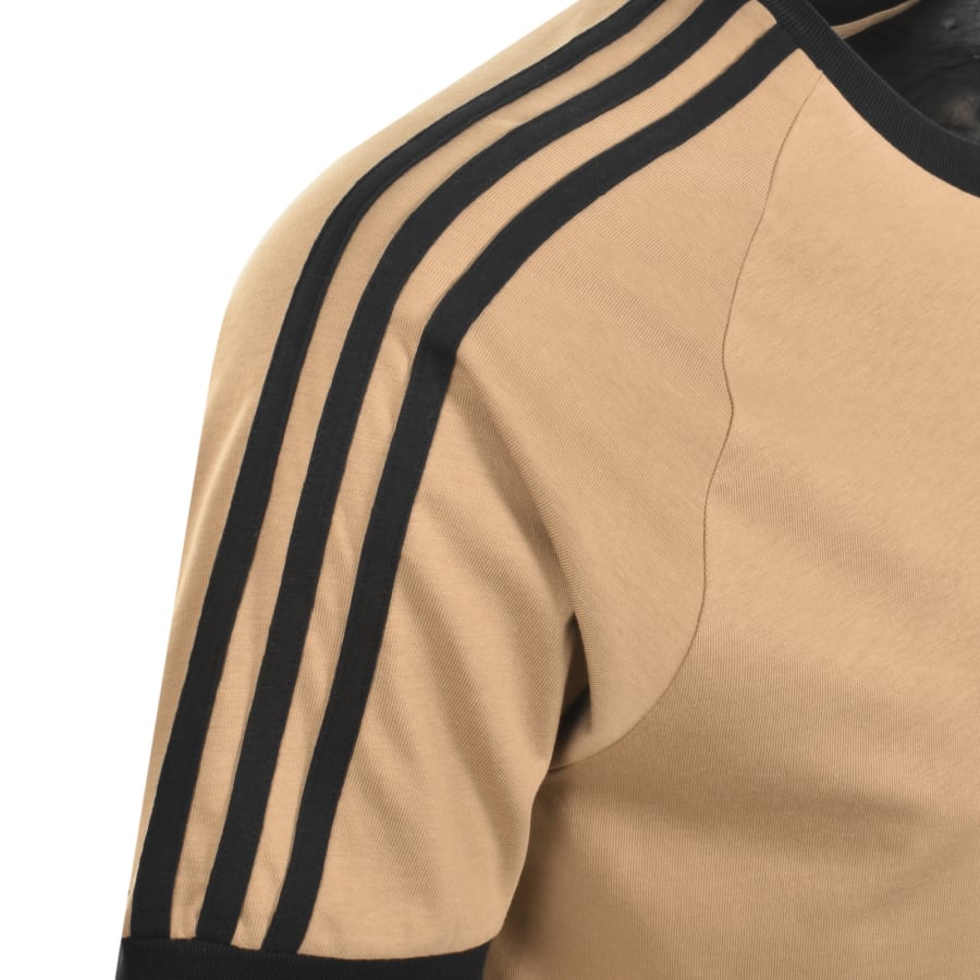 adidas Originals 3 Stripes T Shirt Brown | Mainline Menswear